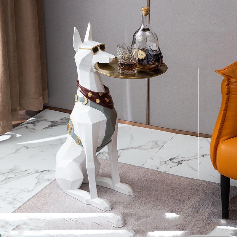 Mr Doberman Statue Tray Holder